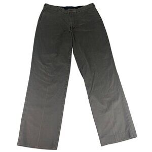 Savane Flat Front Trouser Dress Pants Men's 36 Gray Cotton Straight Leg Pockets